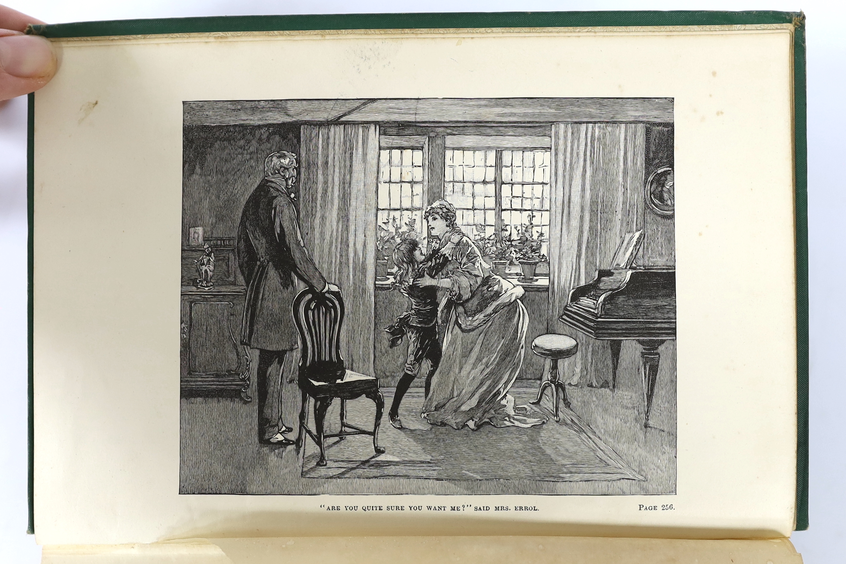 Burnett, Frances Hodgson - Little Lord Fauntleroy. Ist English Edition. vignette pictorial title, frontis. and 24 other illus. (some full page); publisher's gilt and black pictorial cloth, patterned e/ps. Frederick Warne